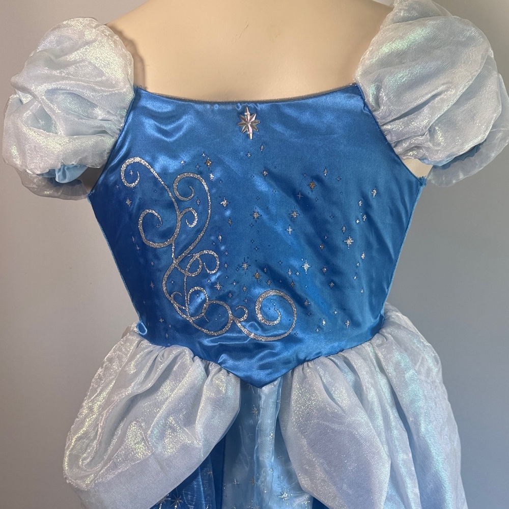 Cinderella blue dress custom with pretty Sparkling design in silver